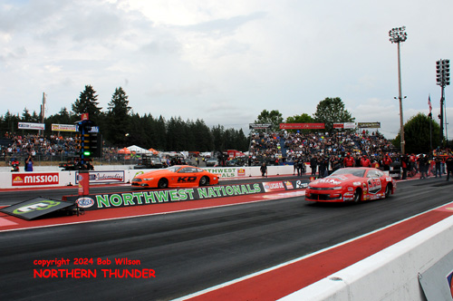 Erica Enders (near lane) vs Val Smeland (far lane)